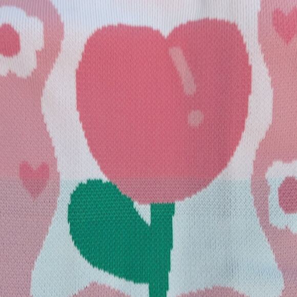 NWT $100 ANTHROPOLOGIE knit boho handbag  BOTTOMS UP pink tulip - Picture 5 of 8